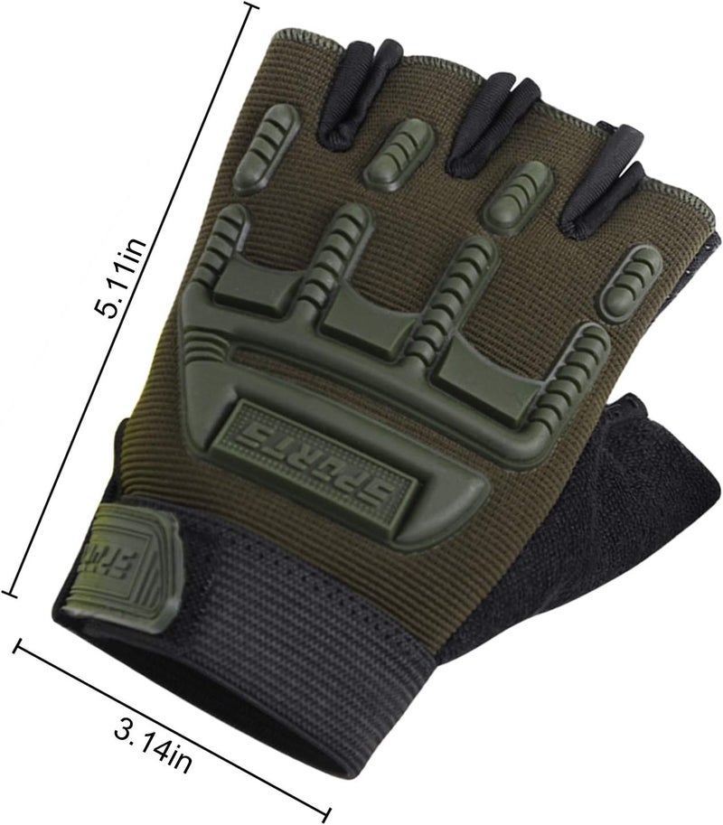 GREUS Kids Half Finger Cycling Gloves - Breathable Non Slip Bike Riding Gloves with UV Protection for Boys & Girls Aged 6-10 - Image 5